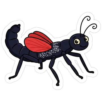 Sticker of Black beauty stick insect
