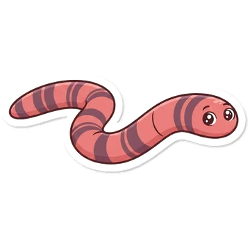 Sticker of Brandling worm