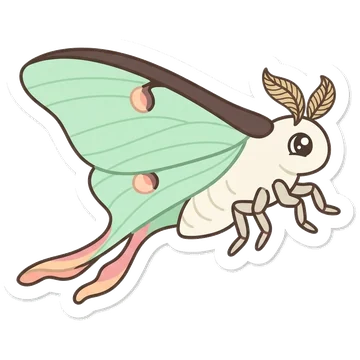 Sticker of Indian moon moth