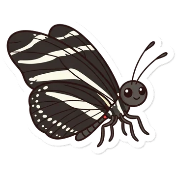 Sticker of Zebra longwing