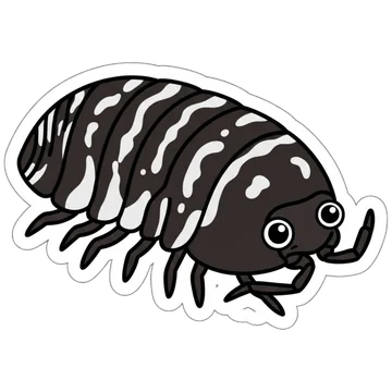 Sticker of Zebra pill bug